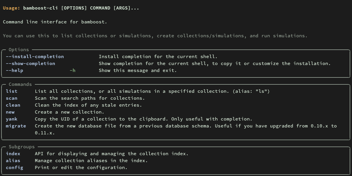 CLI screenshot